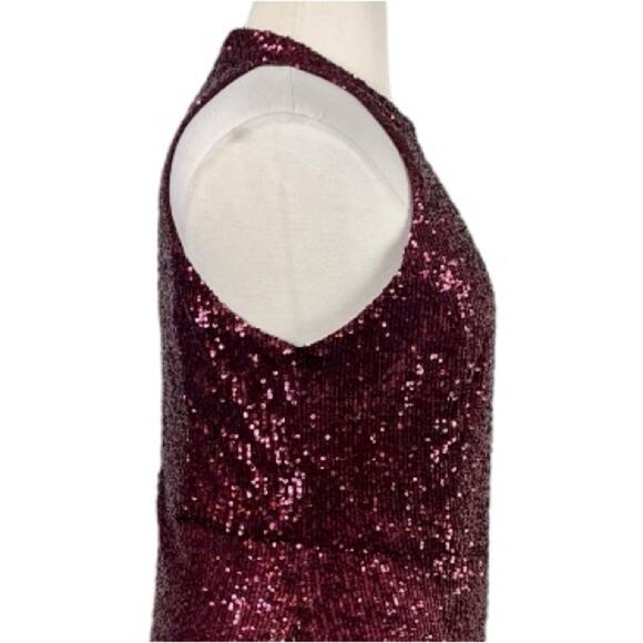 Forest Lily NEW Jumpsuit Sequin Wide Leg Crop Halter Neck Red Women’s Size 14 - Picture 8 of 15